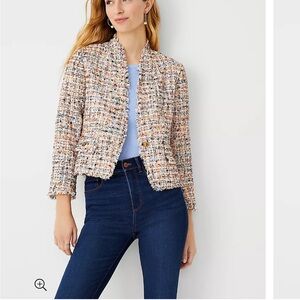 Ann Taylor Multicolor Tweed Blazer